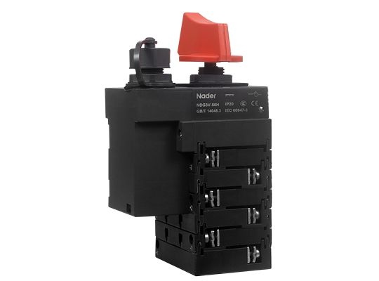 Кулачковый переключатель NDG3V-50(H) F. In=8..50 A, Un=220..1000V AC/500..1500V DC, Кол-во кулачков: 2..8 Кат. прим.: AC-22B, DC-21B, DC-PV1/2 Установка: дверь